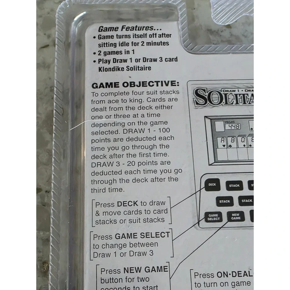 Classic Game Collection 2004 Handheld Electronic Solitaire Game NEW Untested